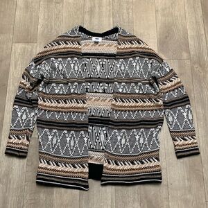 Womens Old Navy Aztec Print Comfy Open Cardigan‎ Sweater